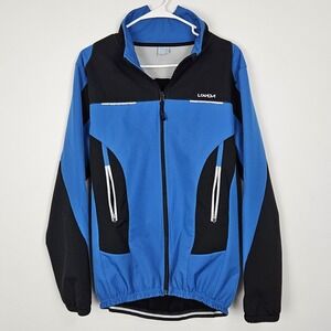 Lixada Cycling Jacket Men's Sz XL Windproof Full Zip Biking Pockets Blue Black